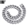 19mm Miami Cuban Chain Link Iced Out AAA Cubic Zirconia Gold Sliver Plated Collar Para Hombres Mujeres Hip Hop Collar Joyería X0509