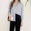 Lose Chiffon Bluse Frauen Mode Gestreiften V-ausschnitt Lange Ärmel Wilden Professionelle frauen Shirts Herbst Feminine 11251 210427