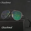 Güneş Gözlüğü Chashma Marka Progressive Multifocal Lens Okuma Gözlükleri Erkekler Presbiyopi Hipermetrop Bifokal Titanyum Oculos De Grau 1.51