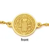 Charme Pulseiras 100 Aço Inoxidável San Benito Pulseira Para Mulheres GoldSilver Cor Metal Saint Benedict Cruz Medalha Ajustável C6465918