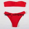 Seksi Bikini Mayo Kadın Mayo Mayo Kadın Bandeau Kırmızı Wrap İki Parçalı Set Beachwear Mujer Tanga Biquinis 2021