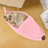 Camas para gatos, muebles de invierno para mascotas, cama para gatos con forma de plátano, casa de felpa suave y cálida, manta para perros pequeños, alfombrillas para cachorros, perrera, tumbona, cueva para hámster