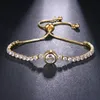 Bracciale tennis Donna039s bracciali a catena regolabili moda cubic zirconia oro rosa regalo d'amore gioielli di lusso lucidi326C2152036