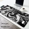 Tapis de souris en tissu personnalisé, tapis de Table artistique, de bureau, grand tapis de souris noir, en caoutchouc, pour ordinateur de bureau