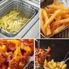 Mini-Siebkorb für Chips, Zwiebelringe, quadratisch, Edelstahl, Fritteusenkorb, Frittierzubehör, Aufbewahrungskörbe244u