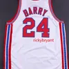 XFLSP NIKIVIP COLLEGE RETRO RICK 24 BARRY BASKABALL JERSEY MENS JERSEYS MESH SYTCHED Embrodery Custom Big Size S-5XL