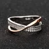 Классические двухтологические кольца для пальцев женская мода микромолосные CZ Crystal Ring
