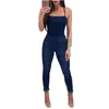 Femmes Denim mode combinaison barboteuse grande taille bureau dame une pièce femme salopette Spaghetti sangle vêtements