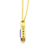 Iced Out Mini Square Crystal Bling Rhingestone Stat Pendant Collier 24 pouces chaîne Bleu rouge Bijoux Drop 3508629