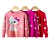 Mädchen Pullover Winter Herbst Kinder Kleidung Baby Mädchen Strickwaren Pullover Gestrickte Kinder Cartoon Print Warme s 211104