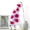 装飾的な花の花輪1ピースホワイト8の茎Phalaenopsis蘭の蘭レアルタッチ人工DIYシルクウェディングブーケホーム花の装飾花瓶
