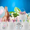 En gros Lapin De Pâques Panier Festive Sublimation Oreilles De Lapin Seau Transfert De Chaleur Revêtement Cadeau Snack Sac Festival Party Decor