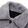 Нераццурри негабаритные теплые мягкие пушистые из искусственных меховых слоев для женщин с длинным рукавом кнопки серый пушистый пиджак зимняя одежда женщины 210816
