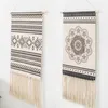 Tapestry Hem Dekoration Väggduk Tassel Handvävd Bomullmålning Sovrum Vardagsrum Bakgrund Tygduk