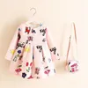 Vestido de princesa de manga larga de otoño para niños, vestido de Navidad con bolsa, vestidos infantiles estampados para niñas, ropa Y2001027913174