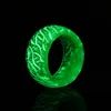 Moda Resina Selvagem Cool Punk Luminous Rack Anel de cor Brilhando em anéis fluorescentes de noivado de festa escura para joias unisex