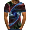 T-shirt da uomo da uomo 3D Black T-shirt grafica tridimensionale T-shirt da uomo Casual Top Casual Summer Fashion O-Neck Shirt Plus Size Streetwear X0621