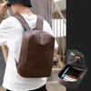 Sacs à dos pour hommes d'affaires étanche de haute qualité en cuir PU sac à dos pour ordinateur portable luxe urbain antivol sac à dos Mans 210929