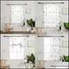 Cortina deco el suprimentos para casa gardencurtão cortinas haste de bolso peônia floral semi sheer bowknot para cozinha janela balão romano gota