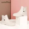 SOPHITINA Femmes Bottes Loisirs Concise Confortable Véritable Cuir Véritable Bottines Bottines Bout Rond Fermeture À Glissière Chaussures Plates Femmes SO630 210513