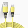 Cor de silicone líquido 2a super rápido Cabos de carga Micro USB Tipo C Cabo de dados para Samsung Huawei Xiaomi Android Telefone Celular Fio de carregamento