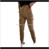 Capris Vêtements Vêtements Drop Delivery 2021 Cargo Pour Femmes Été Kaki Casual Multi Poches Harem Pantalon Tactique Joggers Pantalon Long Ha