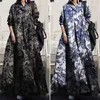 Zanzea Sommar Stilfulla Kvinnor Vintage Långärmad Loose Sundress 2021 Casual Long Maxi Dress Kaftan Femme Solid Party Vestido Robe Q0707