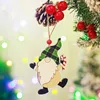 Christmas Decorations Decorations, 10cm Painted Wooden Faceless Old People Pattern Pendants, DIY Tree Ornaments, Children's Gifts,