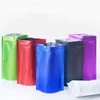 15 * 22cm 100 pcs Stand up Zip Lock Mylar Seco Alimentos Embalagem Sacos Adicionar uma cor Logotipo Embalagem de embalagem Erva Bolsas de Armazenamento