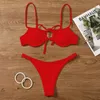 Maillots de bain pour femmes en gros pour femmes Bikini 2021Push Up poitrine à lacets maillot de bain fendu 2 pièces maillot de bain pansement vêtements de plage