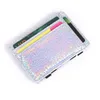 Women PU Card Holder Student ID Cards Wallet Laser Sequins Fashion Women ID Package Leather Credit Card Case Purse