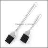 Bbq Tools & Aessories Outdoor Cooking Eating Patio, Lawn Garden Home Sile Sauce Basting Brush Stainless Steel Handle Pastry Barbecue For Mar