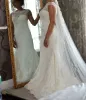 Robes de mariée de sirène en dentelle complète Sweet Train Scalloped Coule Sexe Sex Sex Sexe Souplie