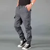 Warm Fleece Jogging Winter Cargo Pants MenThick Waterproof Work Casual Pant Man Military Tactical Black Trousers For Men H1223