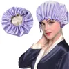 여성 잠자는 모자 조정 가능한 더블 데크 싱크 샤워 모자 순수한 ​​색상 화학 요법 모자 패션 목욕 머리카락 Nightcap WMQ1190