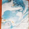 Alfombra de mármol azul abstracto 3D para sala de estar, alfombra de estilo nórdico junto a la mesa, alfombrilla para silla rectangular, suelo de baño con absorción de agua 220301