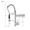 Rozin Black and Rose Golden Spring Pull Down Kitchen Sink Faucet & Cold Water Mixer Crane Tap with Dual Spout Deck Mounted 211108