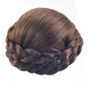 Sentetik Bun Örgülü Klip Chignons Simülecül İnsan Saç Uzatma Updo Kadınlar için Partiyer Düğün Hairstyle Araçları DH110