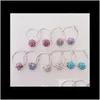 Hie livraison directe 2021 strass cerceau femmes cerise Bblossom boule de cristal boucles d'oreilles pour dame mode bijoux cadeau de noël Htakd