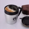 男の子と女の子のウォーターカップステンレス鋼のコーヒーマグカップオフィスノンスリップ茶タンブラーカバースプーンミュート断熱材