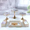 gold metal cake stand