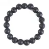 Homens Mulheres Pedra Natural Lava Rocha Pulseira Elastic Chakra Yoga Beads Pulseira