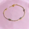 Braccialetto di cavigliera con strass di cristallo con strass malocchio per donne ragazze estate spiaggia piede gioielli moda vintage occhi di demone cavigliere accessori regalo