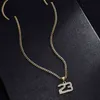 Nouvelle Arrivée Cristal Hip Hop Basketball Légende Numéro 23 Colliers Pendentifs Bling Or Chaîne Cubaine Collier Bijoux Pour Hommes G1206