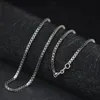 Łańcuchy BOCAI Solid S925 Sterling Srebrna biżuteria 2021 Trendowe ręcznie robione damskie damskie 2,0 mm rzekarz w łańcuchu podwójnego pudełka
