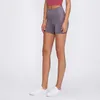 L-163 Women High Waist Yoga Shorts Naked Ladies Sports Tight Pockets Hip-tightening Summer Running Fiess Breathable Trouser Butt Lifting Leggings