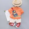 Bambino Neonato Ragazze Set di abbigliamento Bambini Neonato Cotone Cartoon Scimmia Top Magliette Pantaloni corti Estate Bambini Vestiti Set 210804250857