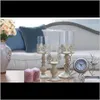 Decor Garden3 Size Elegant Holder Cube Stand Candlestick Metal Base Craft Votice Large Glass Candles Wedding Candle Holders Home Drop Deliv