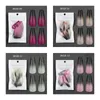 Partihandel 2 stilar Lång Ballerina Fake Nails Tips Gradient Färg Gilttering Coffin False Nail Tips Avtagbar återanvändbar manikyrinredning