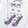女性の女の子透明な花シルクソックス多色かわいい花の贈り物パーティーのファッションの靴下のための通気性靴下